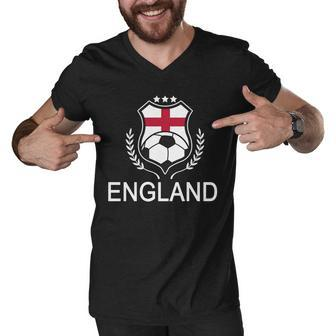 England Soccer English Flag Tshirt Men V-Neck Tshirt - Monsterry AU