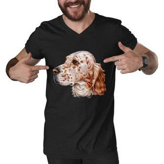 English Setter Dog Tshirt Men V-Neck Tshirt - Monsterry CA