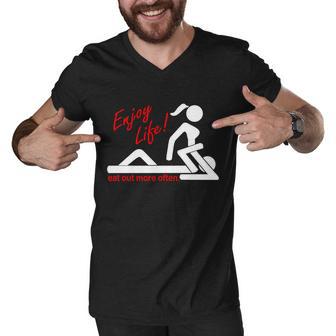 Enjoy Life Eat Out More Often Men V-Neck Tshirt - Monsterry