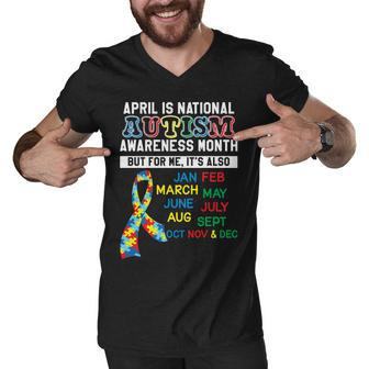 Every Month Is Autism Month Men V-Neck Tshirt - Monsterry