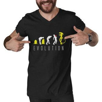 Evolution Of Alien Men V-Neck Tshirt - Monsterry DE