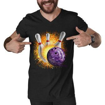 Explosive Spare Hit Bowling Tshirt Men V-Neck Tshirt - Monsterry DE