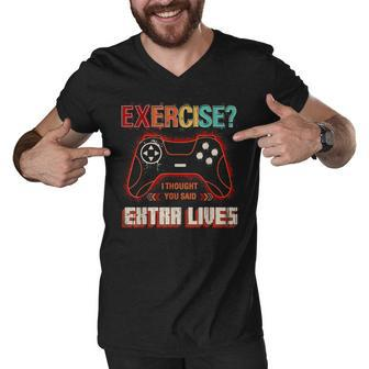 Extra Lives Funny Video Game Controller Retro Gamer Boys V16 Men V-Neck Tshirt - Thegiftio UK