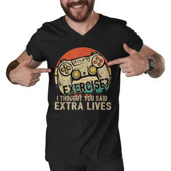 Extra Lives Funny Video Game Controller Retro Gamer Boys V26 Men V-Neck Tshirt - Thegiftio UK