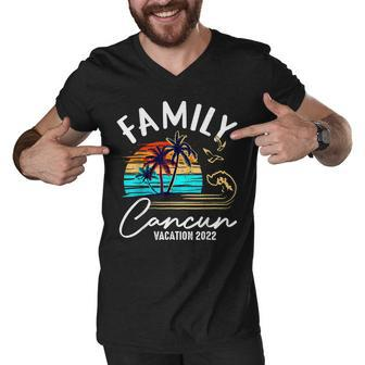 Family Cancun Vacation 2022 Family Matching Costume Men V-Neck Tshirt - Thegiftio UK