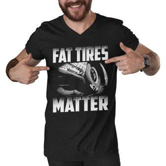 Fat Tires Matter Men V-Neck Tshirt - Seseable