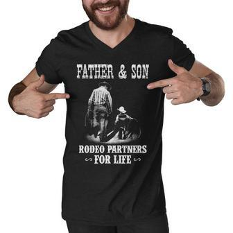 Father And Son - Rodeo Partners Men V-Neck Tshirt - Seseable