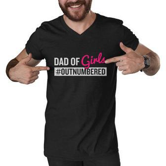 Fathers Day Dad From Girl Outnumbered Men V-Neck Tshirt - Monsterry DE