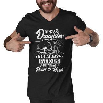 Fathers Day Daddy & Daughter Fist Bump Tshirt Men V-Neck Tshirt - Monsterry