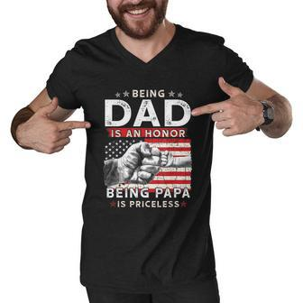 Fathers Day Shirt For Dad An Honor Being Papa Is Priceless Men V-Neck Tshirt - Monsterry AU