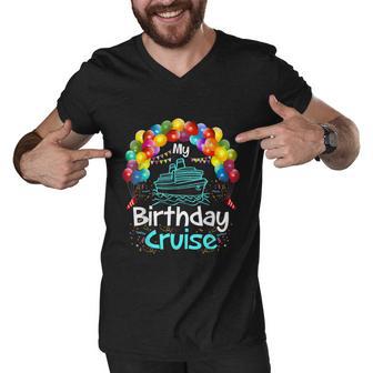 Festive My Birthday Cruise Ship Party Men Women And Kids Tshirt Men V-Neck Tshirt - Monsterry AU