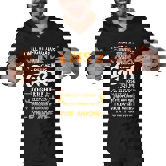 Fight Against Ms Awareness Multiple Sclerosis Quote Men V-Neck Tshirt - Monsterry