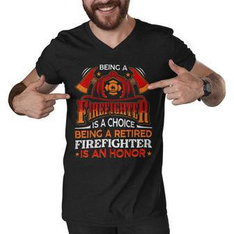 Firefighter Funny Gift Heroic Fireman Gift Idea Retired Firefighter Men V-Neck Tshirt - Seseable