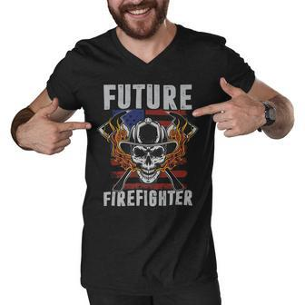 Firefighter Future Firefighter Profession Men V-Neck Tshirt - Seseable