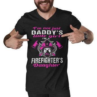 Firefighter Proud Daughter Of Firefighter Dad Funny Firemans Girl Men V-Neck Tshirt - Seseable