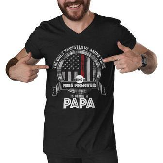 Firefighter Retired Firefighter Dad Firefighter Dad Gifts Im A Papa Men V-Neck Tshirt - Seseable