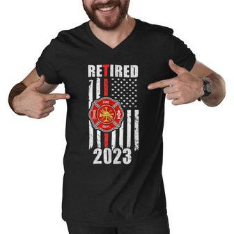 Firefighter Retired Firefighter T Shirt Fire Fighter Retirement Shirt Men V-Neck Tshirt - Seseable