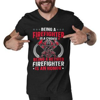 Firefighter Retirement Fireman & Fire Firefighter Retired Men V-Neck Tshirt - Seseable