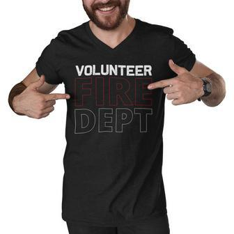 Firefighter Volunteer Firefighter Fire Rescue Department Fireman V3 Men V-Neck Tshirt | Seseable UK