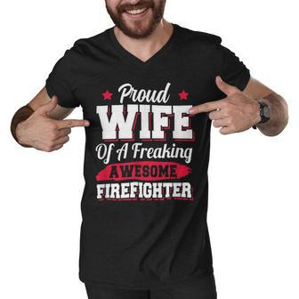 Firefighter Volunteer Fireman Firefighter Wife Men V-Neck Tshirt - Seseable