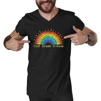 First Grade Friends Goodness Kindness Rainbow Teachers Men V-Neck Tshirt - Thegiftio UK
