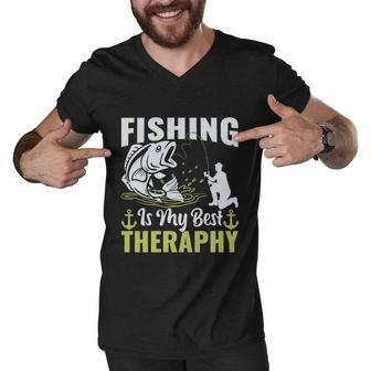 Fishing Is My Best Therapy Men V-Neck Tshirt - Monsterry AU