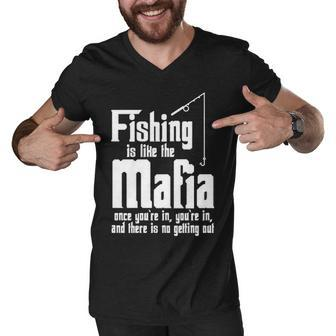 Fishing Mafia - No Getting Out Men V-Neck Tshirt - Seseable