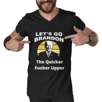 Fjb Lets Go Brandon Let Go Brandon Fjb Funny American Flag Brandon Flag Anti Biden Men V-Neck Tshirt - Monsterry CA