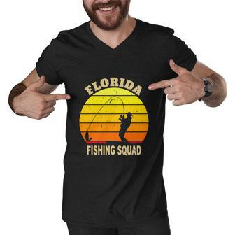 Florida Fishing Squad For Deep Sea Funny Fisherman Men V-Neck Tshirt - Monsterry