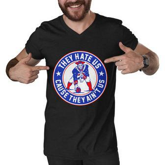 Football Champions They Hate Us Cause They Aint Us New England Men V-Neck Tshirt - Monsterry