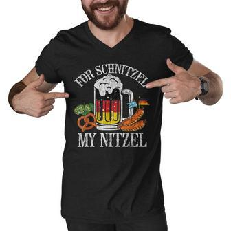 For Schnitzel My Nitzel Funny Oktoberfest German Beer Wurst Men V-Neck Tshirt - Thegiftio UK