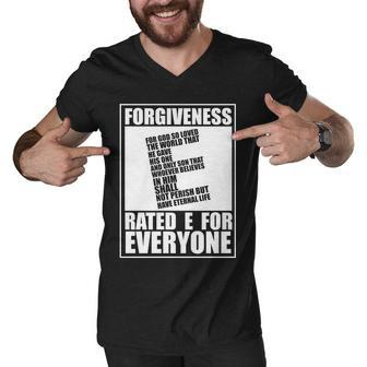 Forgiveness Rated E For Everyone Men V-Neck Tshirt - Monsterry DE