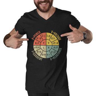 Formula Wheel Electrical Engineering Electricity Ohms Law Men V-Neck Tshirt - Monsterry AU