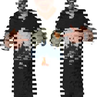 Fox Distorted Forrest Men V-Neck Tshirt - Monsterry