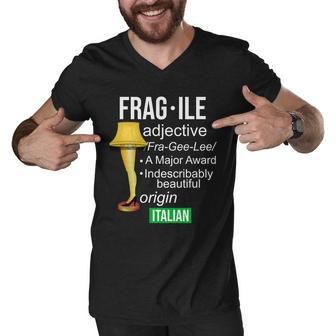 Fragile Adjective Origin Italian A Major Award Men V-Neck Tshirt - Monsterry