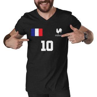 France Soccer Jersey Men V-Neck Tshirt - Monsterry