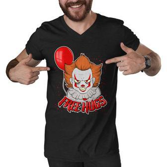 Free Hugs Scary Clown Funny Men V-Neck Tshirt - Monsterry DE