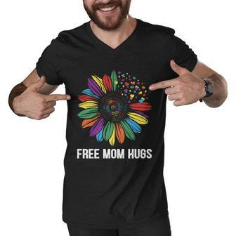Free Mom Hugs Daisy Lgbt Pride Month Men V-Neck Tshirt - Monsterry AU