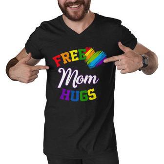 Free Mom Hugs Lgbt Gay Pride Heart Men V-Neck Tshirt - Monsterry UK