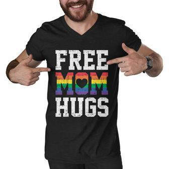 Free Mom Hugs Lgbt Rainbow Gay Pride Rainbow Gift Men V-Neck Tshirt - Thegiftio UK