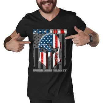 Freedom Come And Take It Gladiator Us Flag Men V-Neck Tshirt - Monsterry