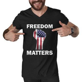 Freedom Matters Usa American Fist Men V-Neck Tshirt - Monsterry