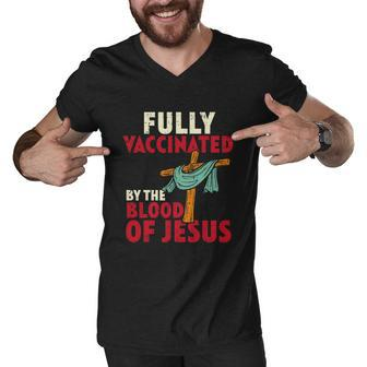 Fully Vaccinated By Blood Of Jesus Christian V2 Men V-Neck Tshirt - Monsterry UK