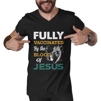 Fully Vaccinated By The Blood Of Jesus Lion God Christian Tshirt V2 Men V-Neck Tshirt - Monsterry CA