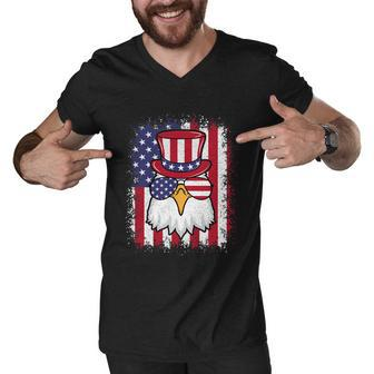 Funny 4Th Of July American Flag Patriotic Eagle Usa Men V-Neck Tshirt - Monsterry