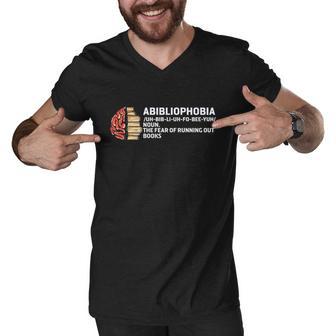 Funny Abibliophobia Gift Reading Bookworm Book Abibliophobia Cute Gift Men V-Neck Tshirt - Monsterry UK