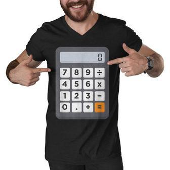 Funny Accountant Halloween Costume Outfit Math Calculator Men V-Neck Tshirt - Thegiftio UK