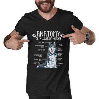 Funny Anatomy Siberian Husky Dog Lover Tshirt Men V-Neck Tshirt - Monsterry DE