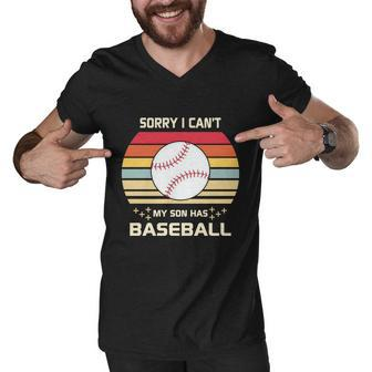 Funny Baseball Mom Funny Baseball Son Funny Baseball Quotes Retro Baseball Men V-Neck Tshirt - Monsterry