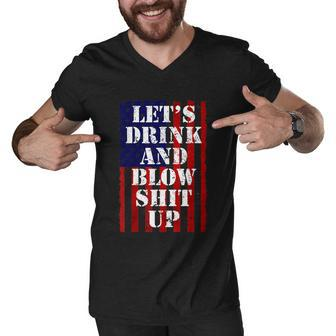 Funny Fireworks Shirts For Men Women Day Drinking 4Th July Men V-Neck Tshirt - Monsterry